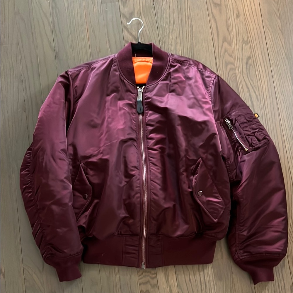 Men's Burgundy Bomber Jacket - Alpha Industries